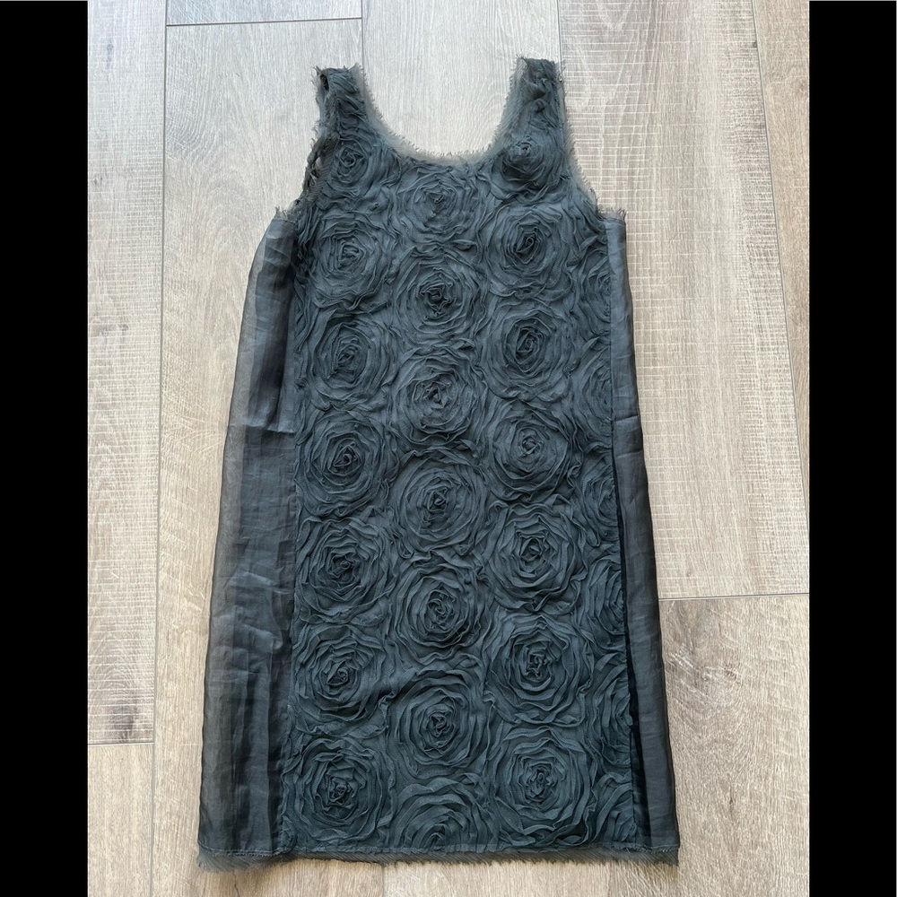 J. Crew Tulle Blossom Dress in Charcoal Grey Size 00